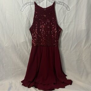 Size 3/4, maroon dress.